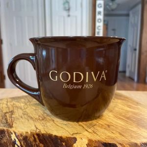 Godiva Belgium 1926 Modern Gourmet Foods Dark Brown Coffee Stoneware Mug